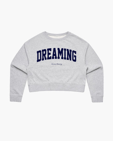 Dreaming Crop Sweatshirt - Grey/Navy Blue