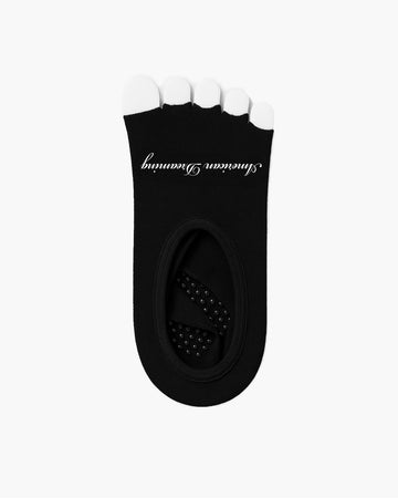 Lace Up Yoga Socks - Black/White