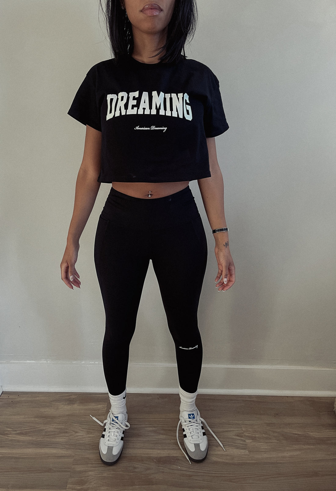 Dreaming Cropped Top - Black/White