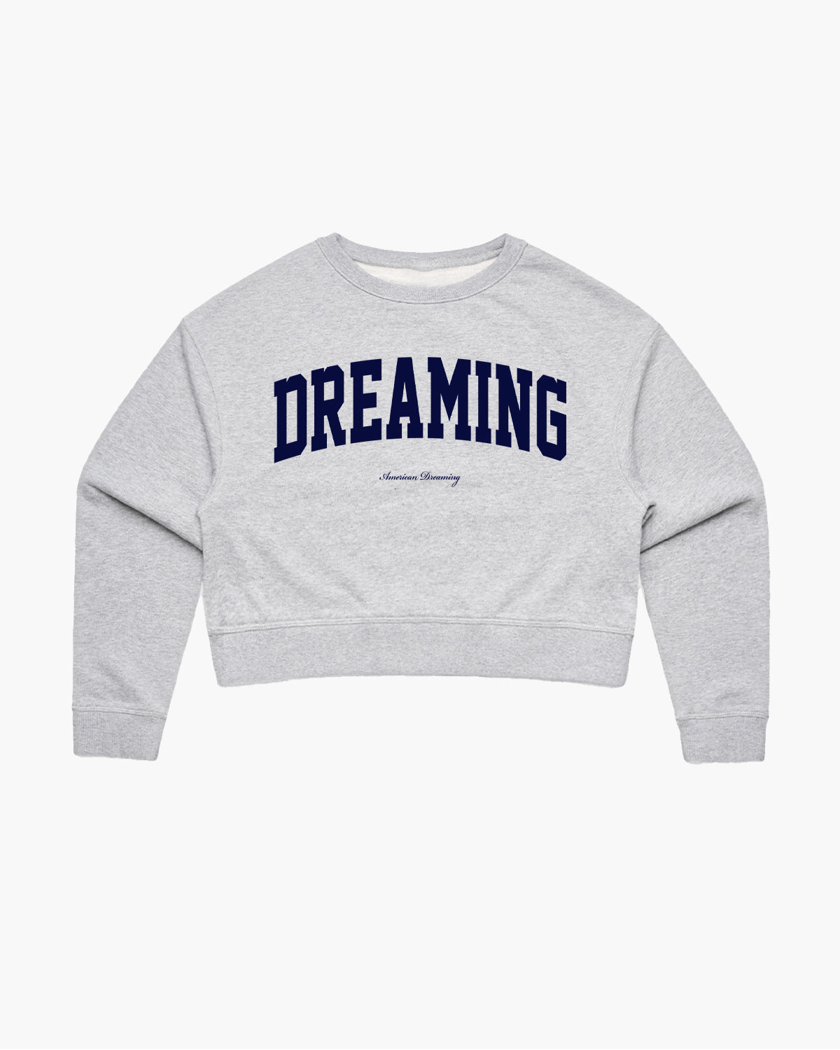 Dreaming Crop Sweatshirt - Grey/Navy Blue